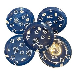 At Home International‎ Frank Richmann Set Of 5 Hanukkah Dessert Salad Plates NEW